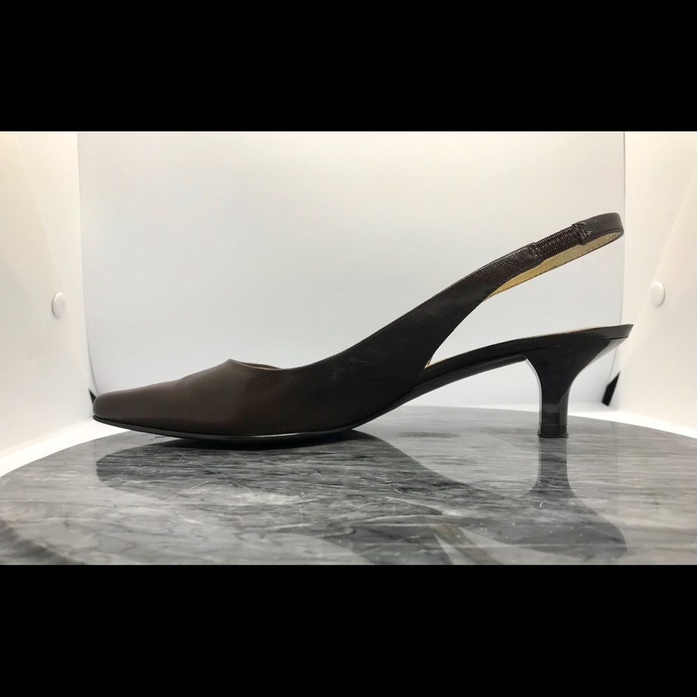 👠Maripe Leather Kitten Heel Sling Back Size 6M